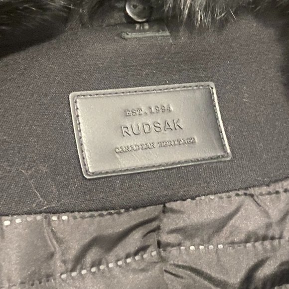 Rudsak Women's Long Coat with Leather and Removable Natural Fur Collar - Picture 5 of 7